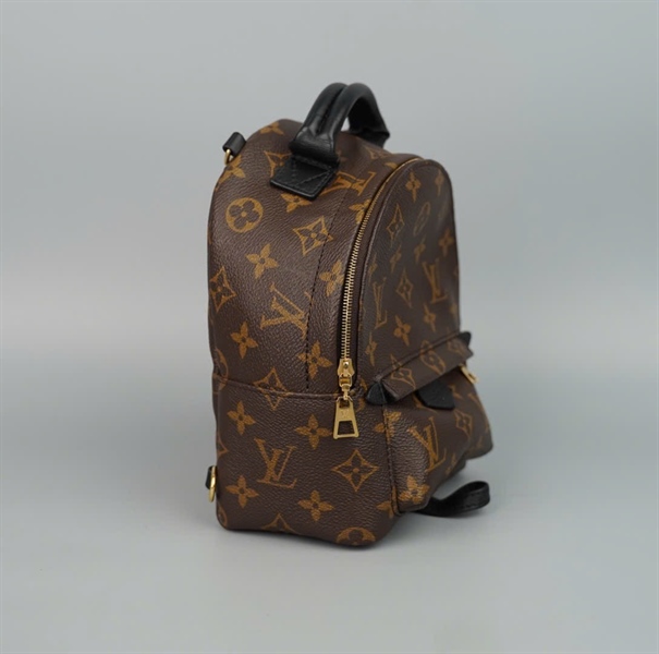 Balo LV hoa nâu có lót form 2 strap (BQ) KG+