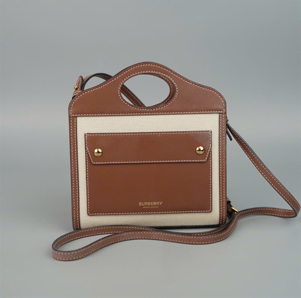 Túi BBR Pocket trắng phối nâu sz17 (BQ) KG+