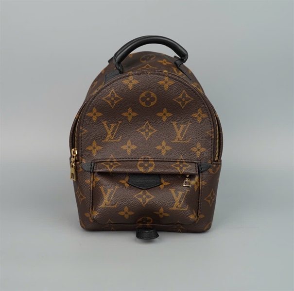 Balo LV hoa nâu có lót form 2 strap (BQ) KG+