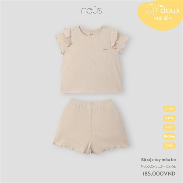 NS0030 - 9M/3Y Bộ cộc tay viền bèo Nous