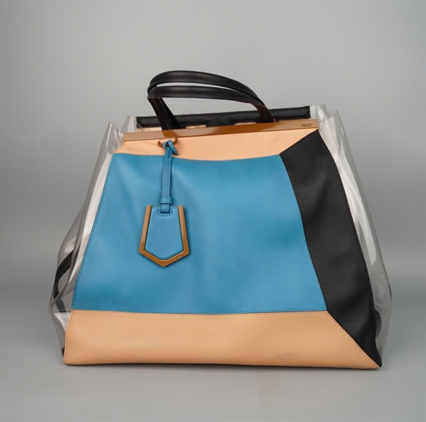 Túi Fendi Tote xanh kèm ví sz38 +