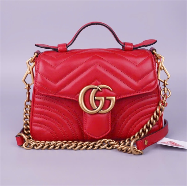 Túi GG Marmont handle đỏ (547260486628) sz20 KG+