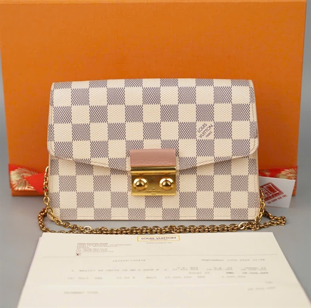 Túi LV Croisette ô vuông xám sz20 KG+