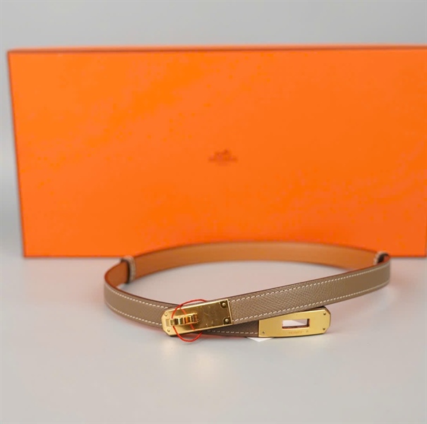 Thắt lưng Hermes màu nude bản 1.5cm dài 77cm KG+