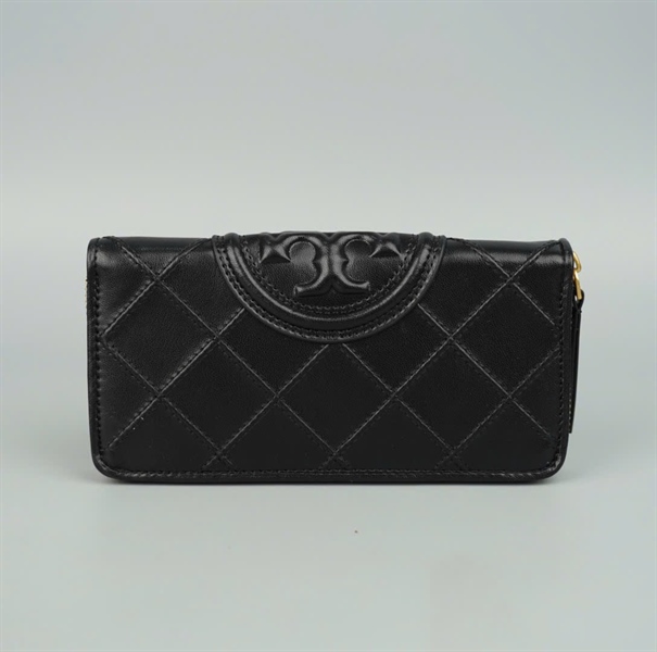 Ví Tory Burch đen logo nổi +