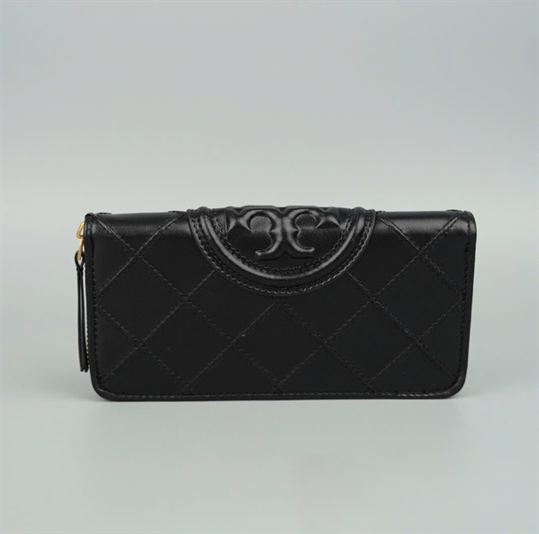 Ví Tory Burch đen logo nổi +