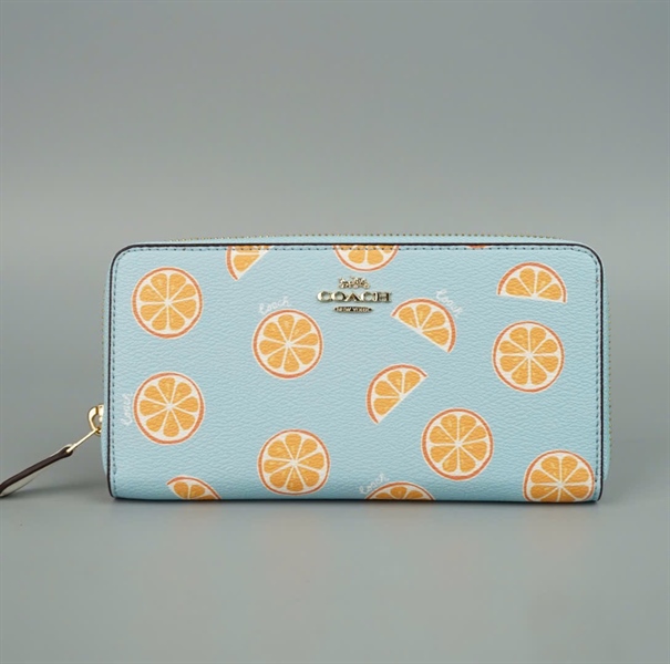 Ví Coach xanh họa tiết +