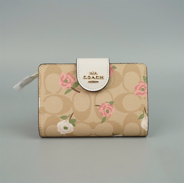 Ví Coach nude hoa hồng+