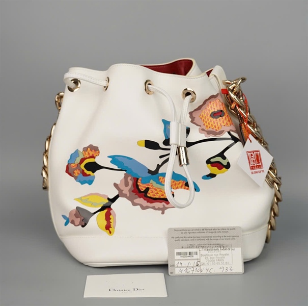 Túi Dior Nóe trắng in hình sz21 +