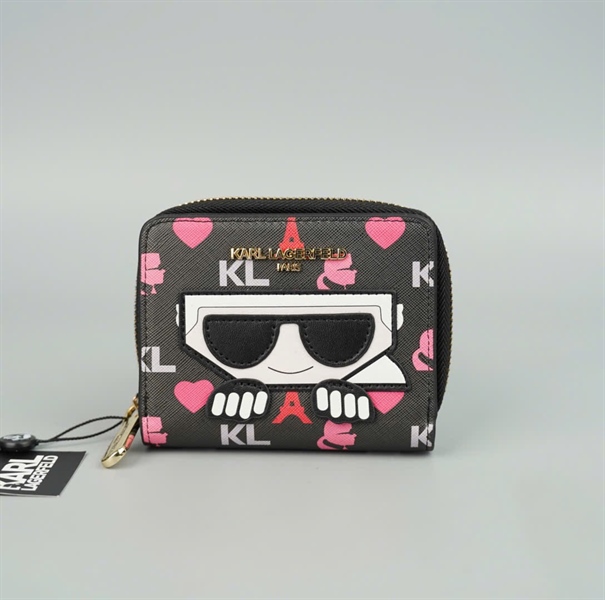 Ví Karl Lagerfeld đen họa tiết +
