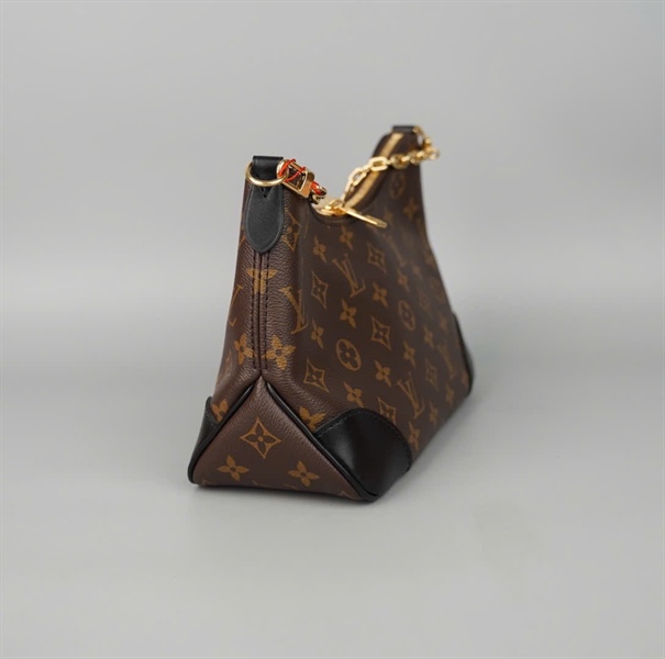 Túi LV Boulogne hoa nâu viền đen 2strap sz24 +