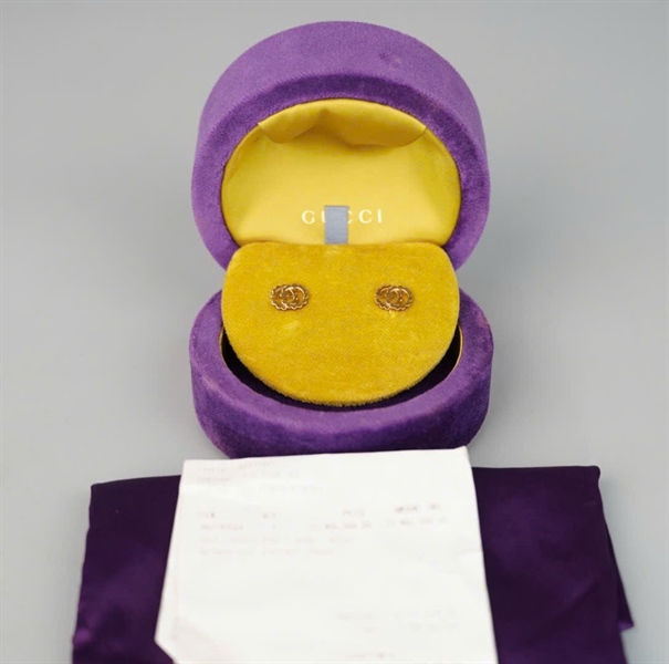 Bông tai GG logo vàng KG+