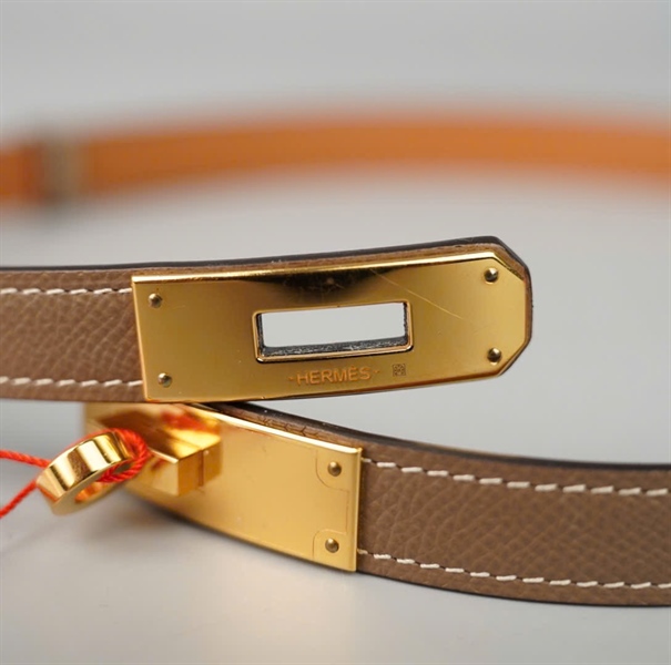 Thắt lưng Hermes màu nude bản 1.5cm dài 77cm KG+