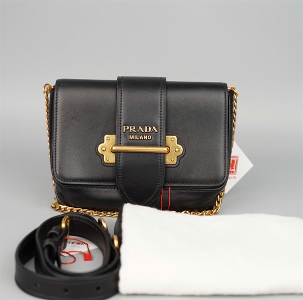 Túi Prada Saffiano đen 2 strap sz18 +