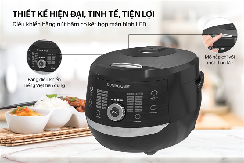 Nồi cơm điện tử cao cấp 1.8 lít Sunhouse SHD8911