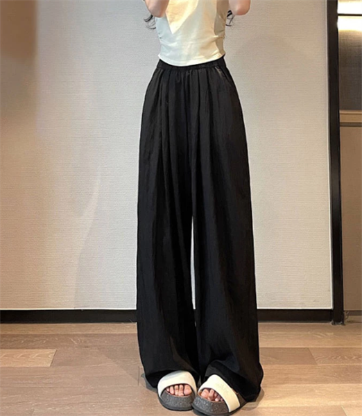 Quần suông ống rộng vải đũi cho nữ