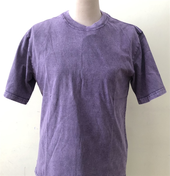 Áo thun Cổ tròn Tím Wash| Unisex 100%cotton