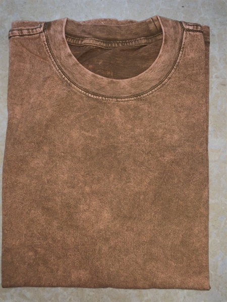 Áo thun Cổ tròn Nâu Wash| Unisex 100%cotton