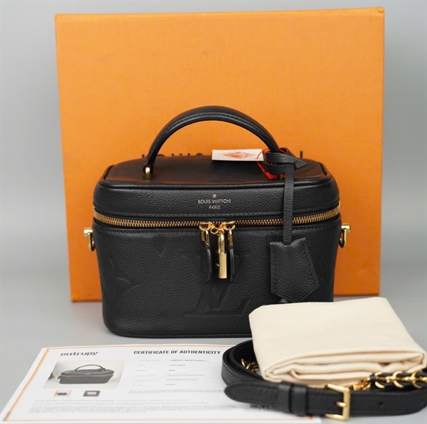 Túi LV Vanity hoa đen kèm ổ + 2chìa (FK0221) sz20 +