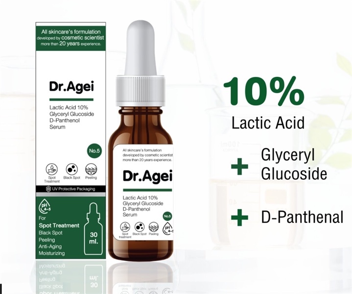 Serum Phục Hồi, Thông Thoáng Da Dr.Agei Lactic Acid 10% Glyceryl Glucoside D-Panthenol 30 ml