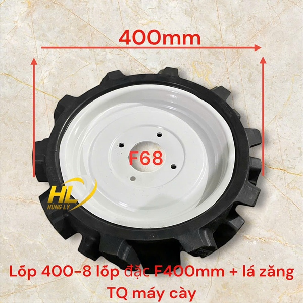 Lốp 400-8 lốp đặc F400MM + la Zăng TQ máy cày