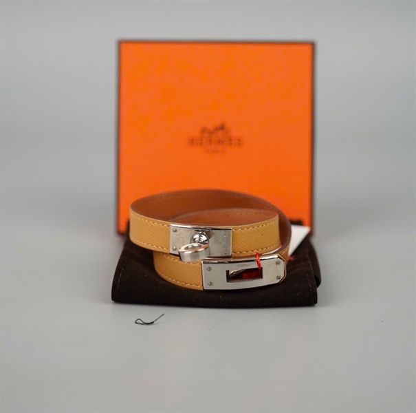 Vòng tay Hermes Mini Kelly Double Tour nude (R) +