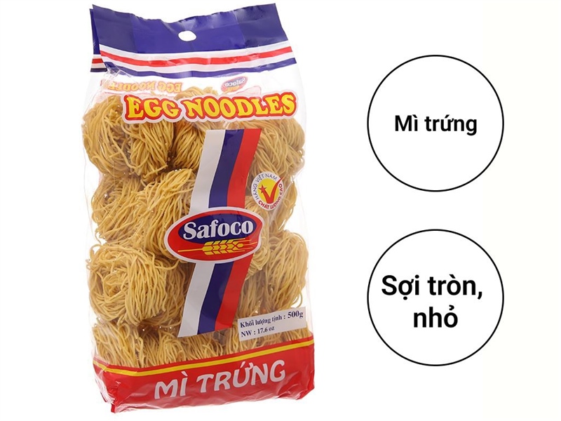 Mì trứng sợi nhỏ Safoco gói 500g