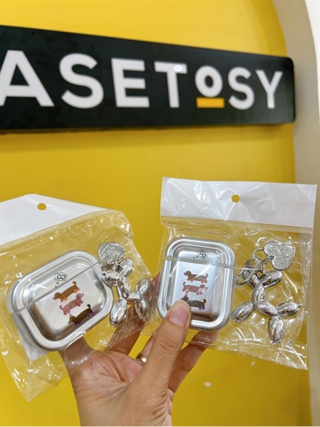 Case Airpod Cún Bạc+Móc Cún Bạc-3