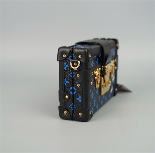 Túi LV trunk đen hoa xanh dương (FL0186) sz19 (BMC)+