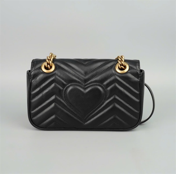 Túi GG marmont đen (446444493075) (BMC) sz21+