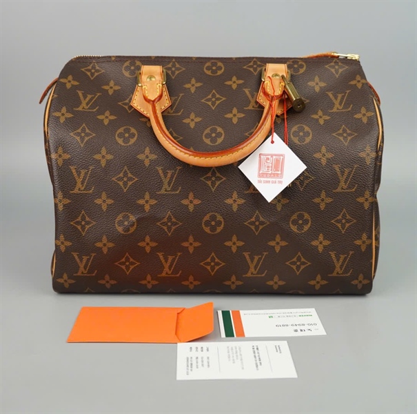 Túi LV speedy hoa nâu kèm ổ + 2 chìa (TH4068) sz30 (BMC) +