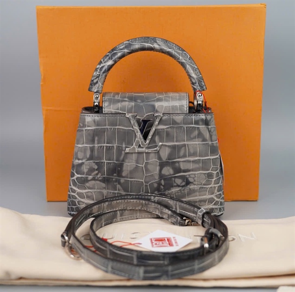 Túi LV Capu xám da trăn sz19 (BMC) +