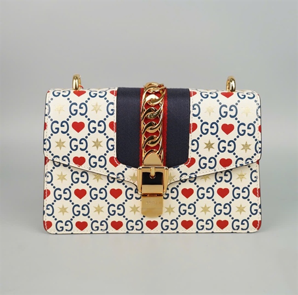 Túi GG Sylvie trắng 2strap (524405007998) sz25(BMC)+