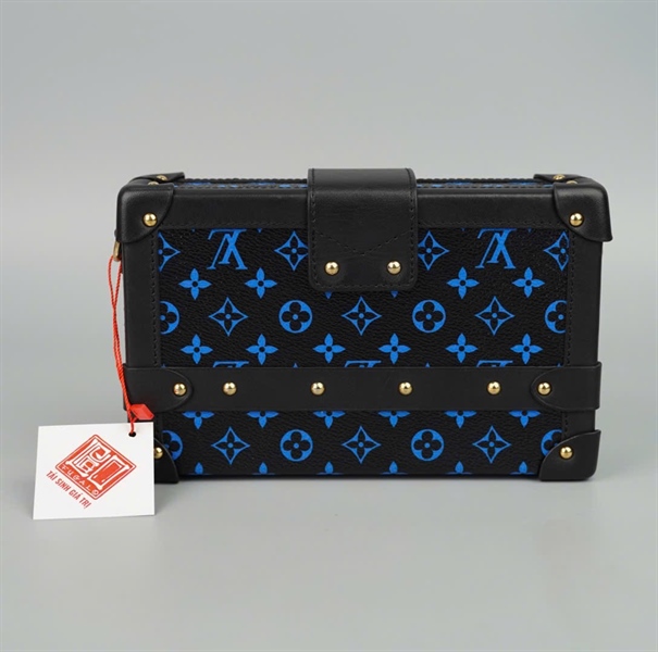 Túi LV trunk đen hoa xanh dương (FL0186) sz19 (BMC)+
