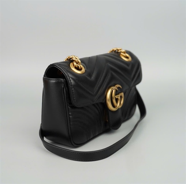 Túi GG marmont đen (446444493075) (BMC) sz21+