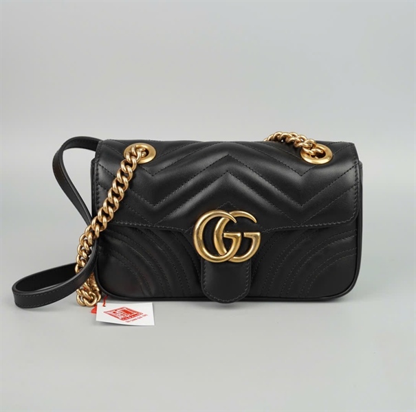 Túi GG marmont đen (446744218040) sz21(BMC)+