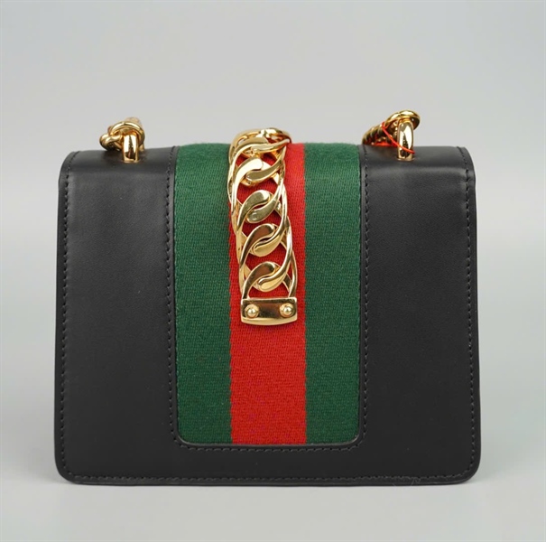 Túi GG Sylvie đen (470270493076) sz18 (BMC)+