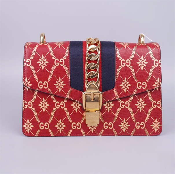 Túi GG Sylvie đỏ 2strap (524465493075) sz25(BMC)+