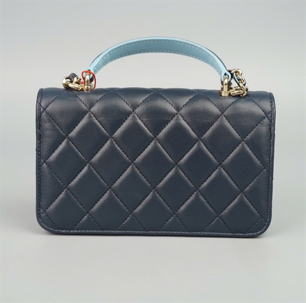 Túi Chanel handle xanh đen (LUC5HPP6) sz17 (BMC) +