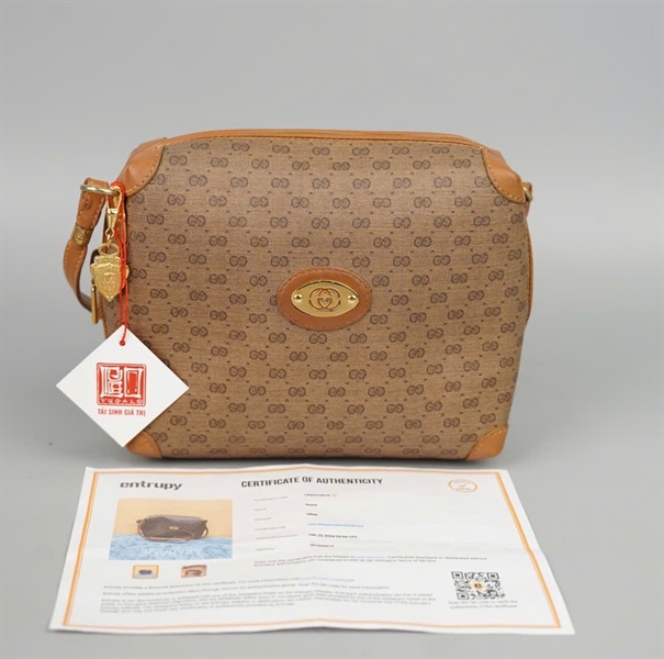 Túi GG chữ nhật màu nâu (007394916) sz18 (HV) KG+