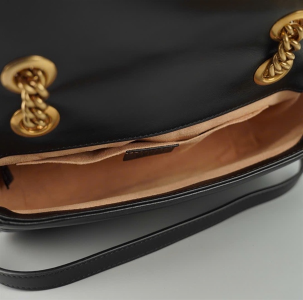 Túi GG marmont đen (446444493075) (BMC) sz21+