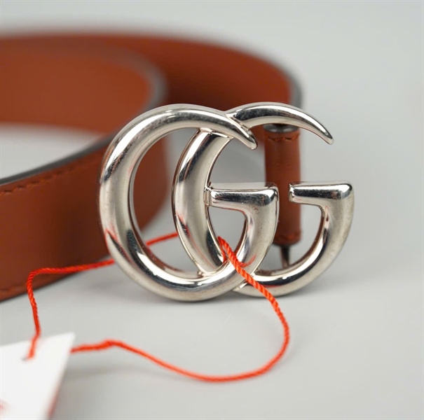 Thắt lưng Gucci nâu bản 2cm dài 75cm (BMC) +