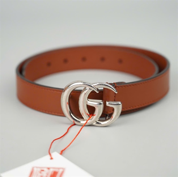 Thắt lưng Gucci nâu bản 2cm dài 75cm (BMC) +