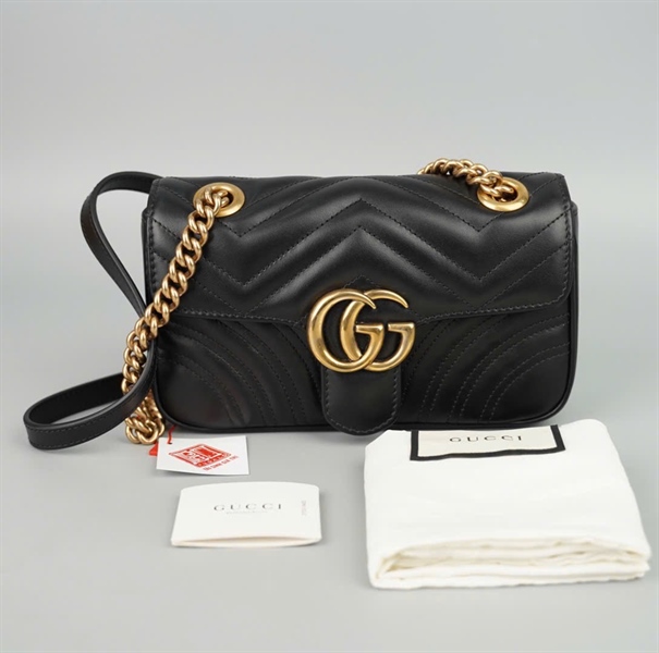 Túi GG marmont đen (446744218040) sz21(BMC)+