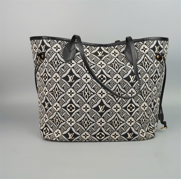 Túi LV Neverfull đen họa tiết 1854 kèm ví (CA3230) sz32 (BMC) +