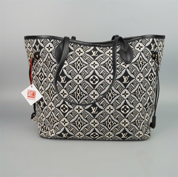 Túi LV Neverfull đen họa tiết 1854 kèm ví (CA3230) sz32 (BMC) +