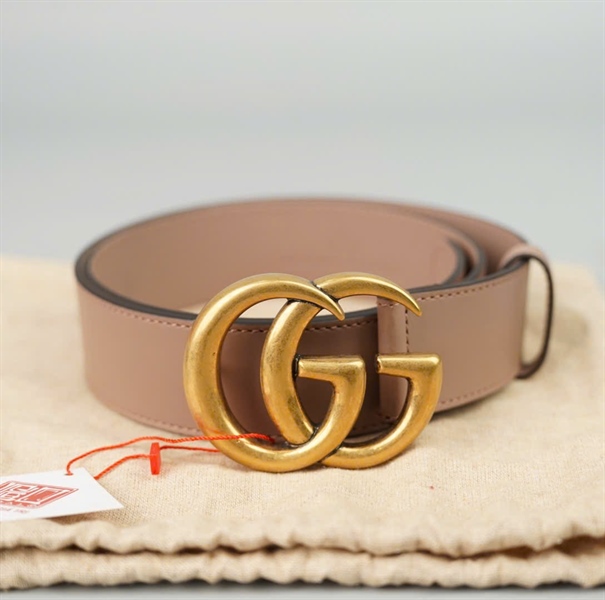 Thắt lưng GG màu nude bản 4cm dài 104cm (BCM)+