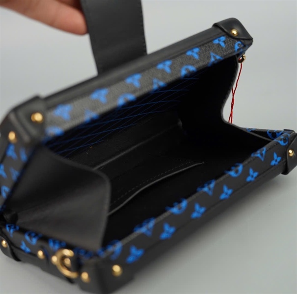 Túi LV trunk đen hoa xanh dương (FL0186) sz19 (BMC)+
