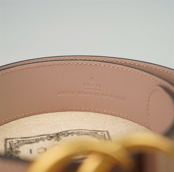 Thắt lưng GG màu nude bản 4cm dài 104cm (BCM)+