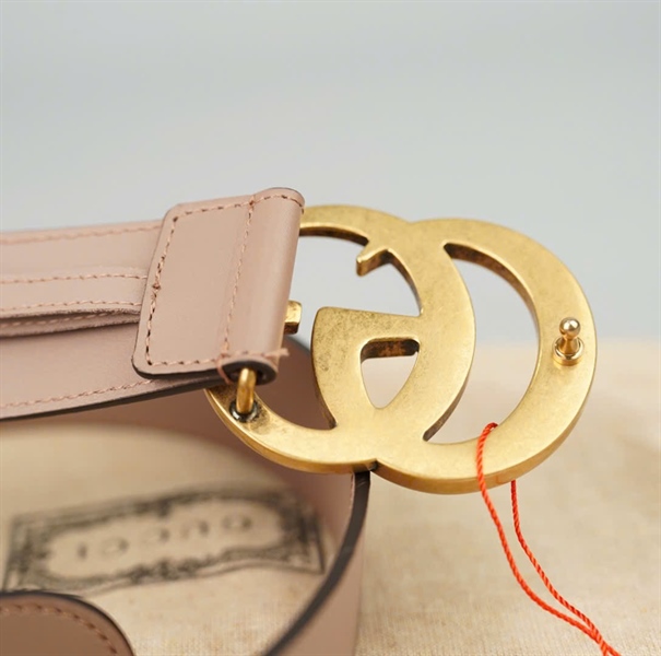 Thắt lưng GG màu nude bản 4cm dài 104cm (BCM)+